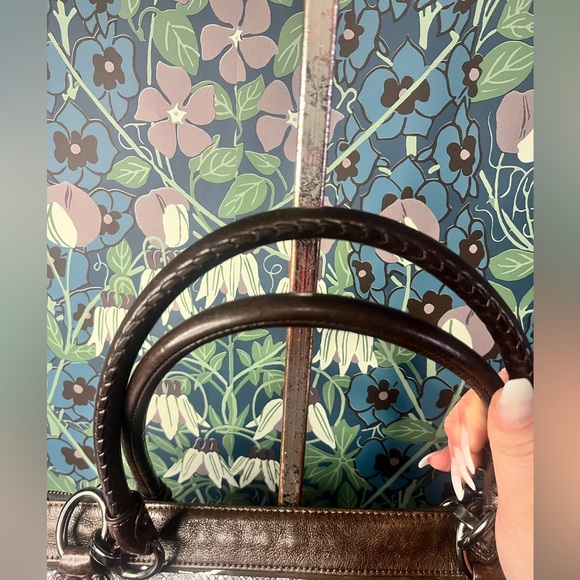 Coach Embossed Kristin Satchel Brown Python Leather - Picture 9 of 10